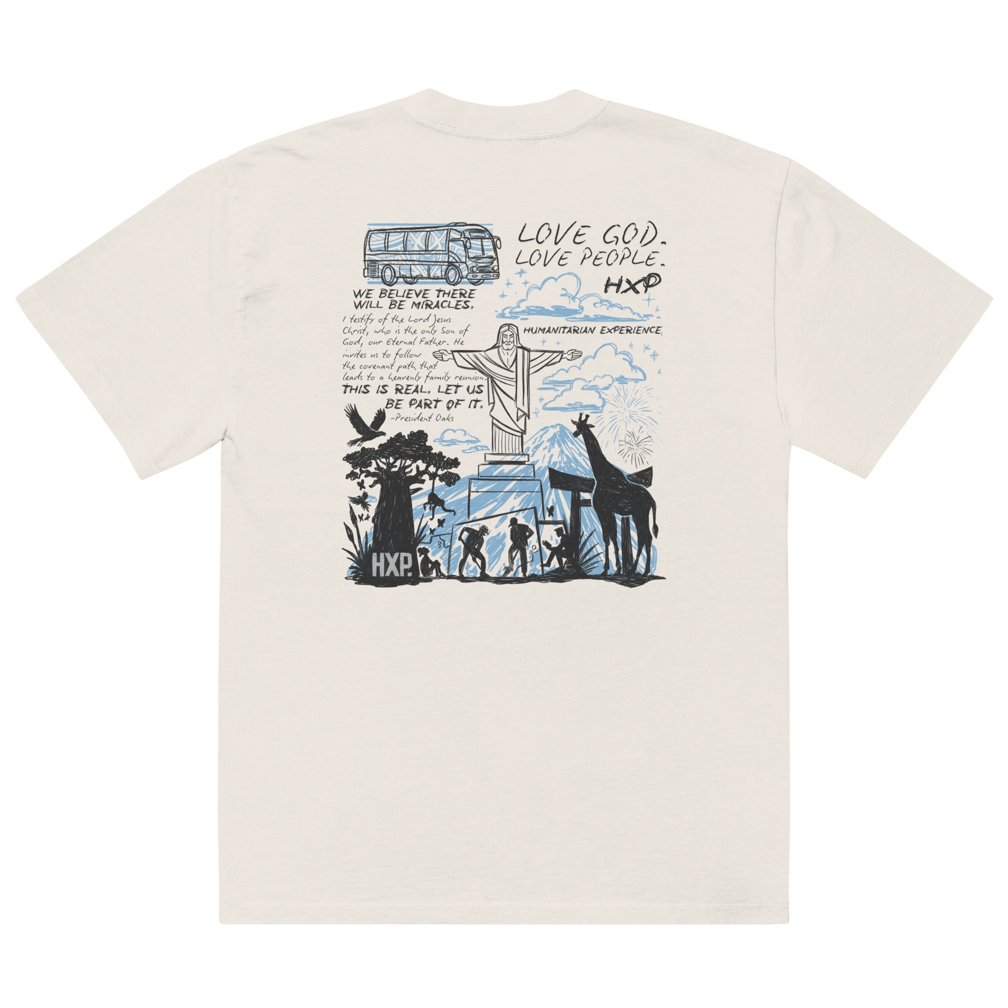 Oversized faded bone t-shirt - English – HXP Swag Shop